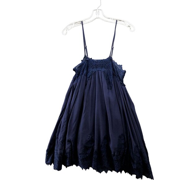 NWT L'atiste Sleepless Night Dress Womens S Blue Lace Cami Mini Slip Dress - Picture 2 of 11